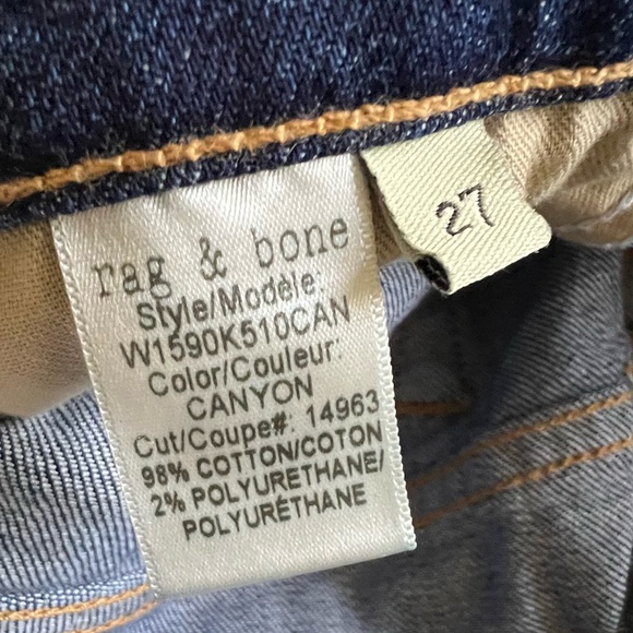 Rag & Bone Dre Capri Skinny Distressed Canyon Medium Wash Stretch Jeans 27 - Picture 8 of 13